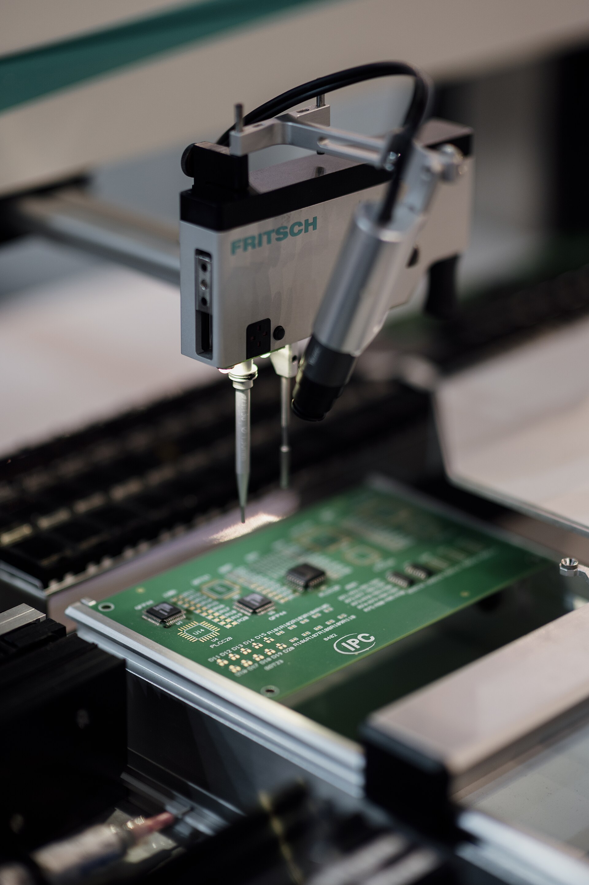 PCB manufacturing line for fabrication workflow